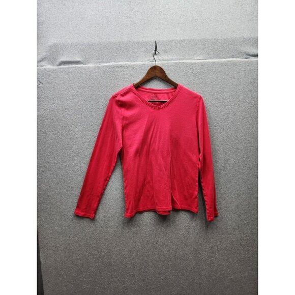 BCG Womens Rose Long-Sleeve V-Neck Shirt L 60% Cotton 40% Polyester - Picture 1 of 3